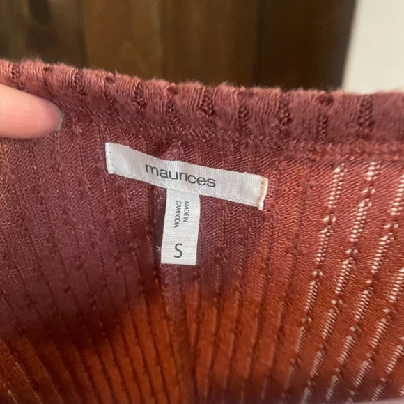 Rust Textured Long Sleeve Top - Picture 3 of 3